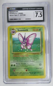 Pokemon Base Set 2 Venomoth 2000 31/130 CGC 7,5 - Imagen 1 de 3