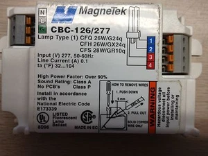 10 MAGNETEK CBC-126/277 ONE LAMP 26 WATT 4 PIN FLUORESCENT LAMP BALLAST 277 VOLT - Picture 1 of 1