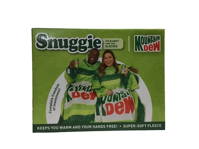 ALLSTAR Innovations Snuggie One Size Retro Mountain Dew Theme Fleece Soft NEW - Image 1 of 4