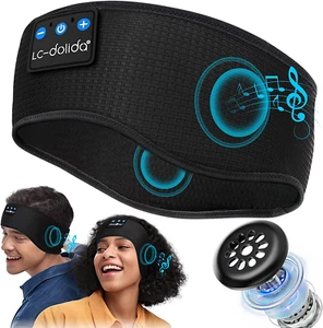 Bluetooth Headband, Cozy Wireless Band Sleep Headphones Sleep Mask - Picture 1 of 6