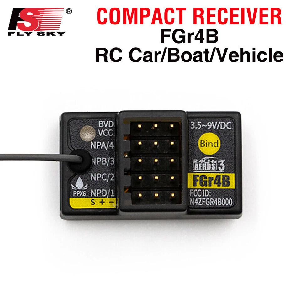 FlySky FGr4B 2.4G 4CH Receiver PWM/PPM/i-bus/S.BUS for PL18 NB4 Lite Transmitter - Image 1 of 4