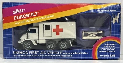 SIKU 2218 1/55 SCALE MERCEDES BENZ UNIMOG AMBULANCE RARE - Image 1 of 4