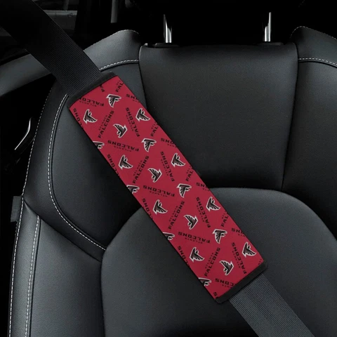 2pcs Atlanta Falcons Car Seat Belt Pad Shoulder Pad Cover Comfortable Driving Cover