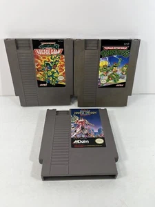 Double Dragon II Teenage Mutant Ninja Turtles 1 & 2 NES Nintendo Cleaned Tested - Picture 1 of 14