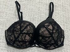 Victoria Secret 32D strappy Bombshell Front close Plunge Bra Adds