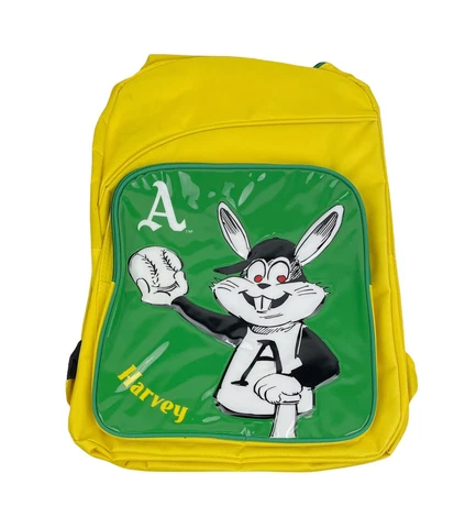Oakland A's Harvey The Rabbit Backpack Yellow & Green Bag MLB Baseball Sealed Cover