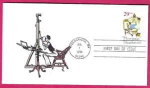 USA 1994 Illustrated FDC - NORMAN ROCKWELL - Fdi STOCKBRIDGE, MA - Picture 1 of 2
