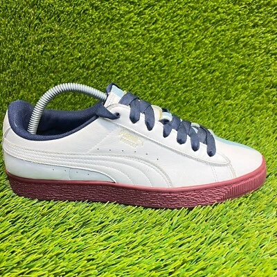 Puma Basket Heart Mujer Talla 9.5 Blanco Azul Informal Cuero Zapatos Tenis Foto 1 de 4