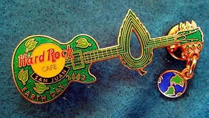 SAN JUAN PR EARTHDAY PLANET DANGLE GLOBE LEAF GUITAR NECK Hard Rock Cafe PIN LE - Picture 1 of 1
