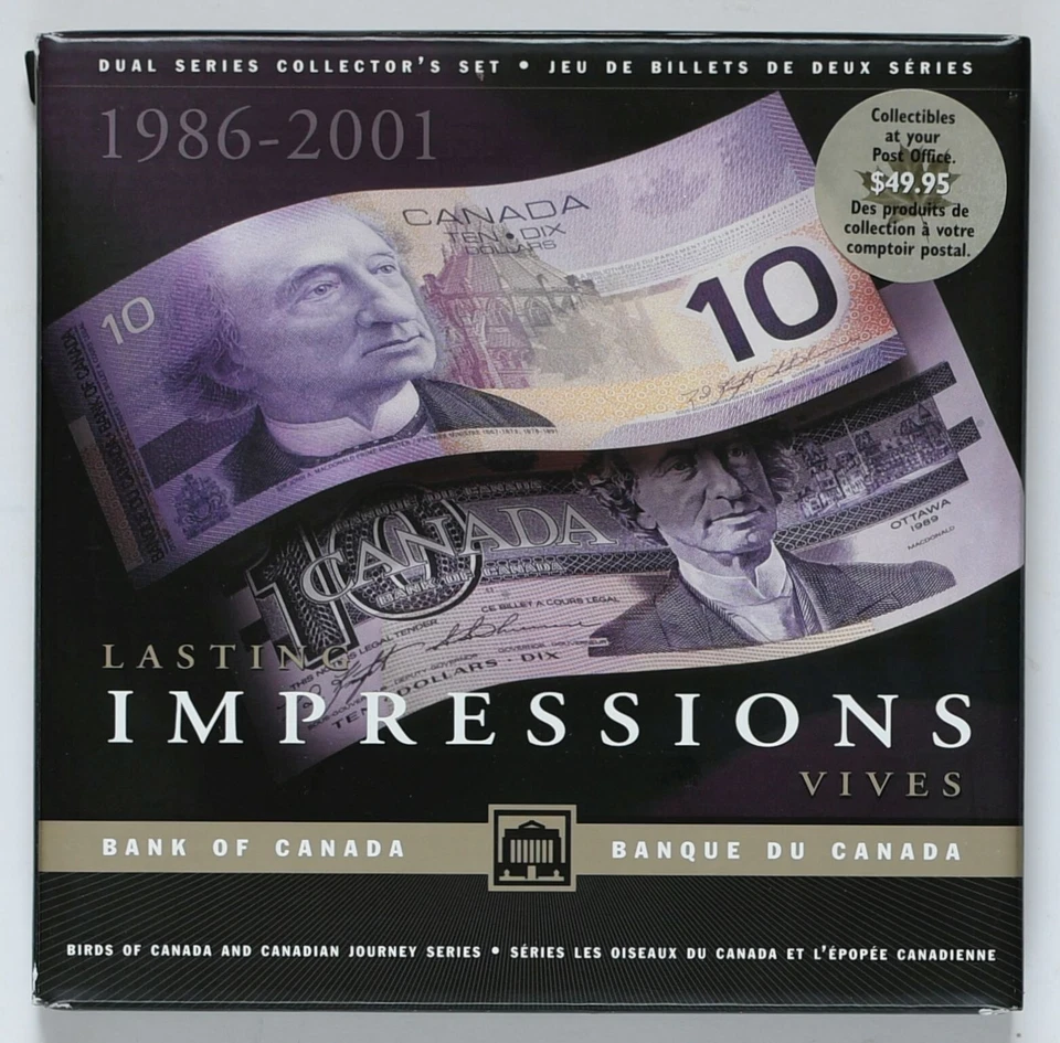 1986-2001 CANADA $10 Lasting Impressions Matching S/N's Banknote Collector's Set - Image 1 of 4