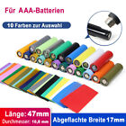 Wąż termokurczliwy PVC do akumulatorów AAA Φ10mm 10 kolorów wstępne cięcie DE