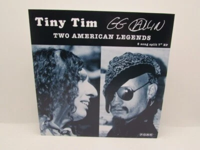 GG ALLIN / TINY TIM Two American Legends 5 Song Split 7" Single EP Ponk 007 2009 - Image 1 of 2