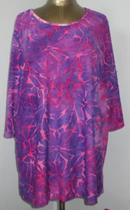 NWT Catherines Pink & Purple Shirt Womens 1X WP Chest 48 3/4 Sleeve 221-33028 - Picture 1 of 6