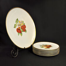 Bavaria Hutschenreuther Chop Plate & 6 Salad Plates Fruits Gold Beauty 1939-1964