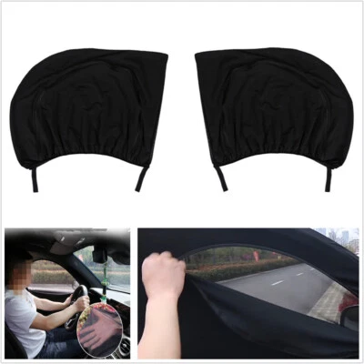 2Pcs Car Rear Window Sun Shade Side Windshield Sun Visor Mesh Cover UV Protector - Image 1 of 4