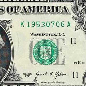 1953 July 6th or 7th of June Birthday Dollar Bill Fancy Serial Number Dollar - Picture 1 of 3