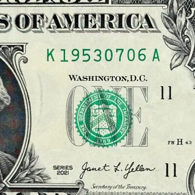1953 July 6th or 7th of June Birthday Dollar Bill Fancy Serial Number Dollar - Image 1 of 3