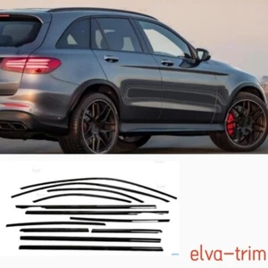 For Mercedes-Benz GLC 2019-2022 window trim cover trim Stainless steel black - Bild 1 von 4