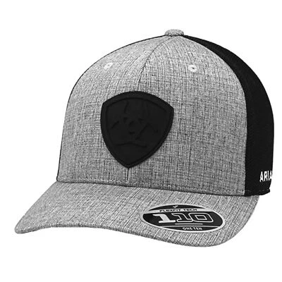 Gorra Ariat Para Hombres Escudo de Goma Logo Ajustable Snapback (Gris/Negro) Foto 1 de 2