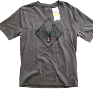 NWT Spyder Graphic Logo T-Shirt Men's Size Medium Short Sleeve Polar Gray - Picture 1 of 1