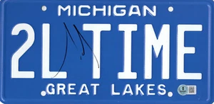 TIM ALLEN LICENSE PLATE SIGNED AUTOGRAPH HOME IMPROVEMENT BECKETT BAS TOOL TIME - Picture 1 of 1