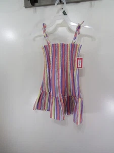 New Kidgets Smocked Dress Size 3T Toddlers Purple Yellow Striped - Picture 1 of 3