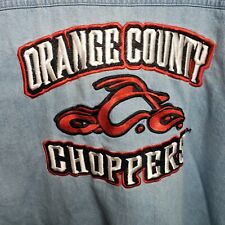 Vintage Orange County Choppers Sleeveless Denim Button Down Shirt OCC Men XL