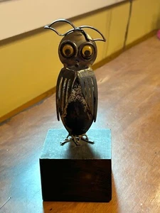 MCM Vintage Brutalist Jere style Metal Sculpture Owl USA 7” - Picture 1 of 5