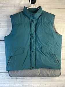 REI Vintage Mens XL Down Vest Green Goose Puffer Sleeveless Jacket Outdoor - Picture 1 of 17