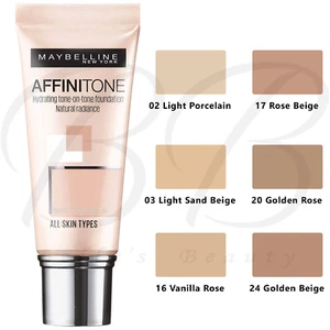 MAYBELLINE Affinitone Hydrating Vitamin E Natural Foundation 30ml *CHOOSE SHADE* - Picture 1 of 8