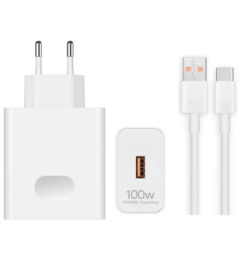 Original Huawei SuperCharge Schnellladegerät Adapter 100W USB Typ C Ladekabel - Bild 1 von 4