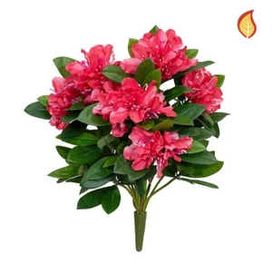 Artificial Rhododendron Bush Flame Retardant 45cm/17 Inches Tall Rich Pink - Picture 1 of 1