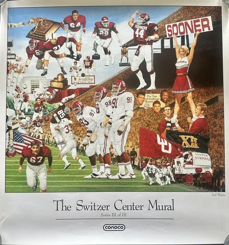 SWITZER CENTER MURAL Poster..OKLAHOMA SOONERS..Conoco Series #3 of 3 Cover