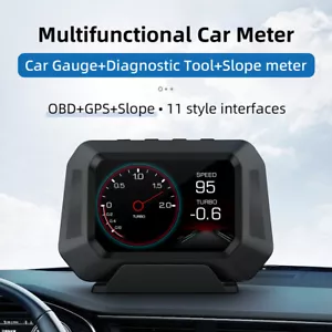Pantalla HUD Universal Heads Up Display Vehículo OBD2 GPS Monitor P21 Transmisión de Datos - Imagen 1 de 12