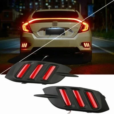 For Honda Civic Sedan 2016-2019 LED Reflector Rear Bumper Tail Light Brake Lamp - Image 1 of 4