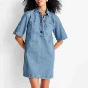 NWT Future Collective Denim Dress Size Medium - Picture 1 of 9