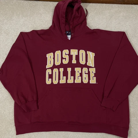 Vintage Boston College Hoodie Sweatshirt Mens XL relaxed fit Sewn Letters Eagles Cover