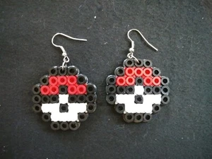 Orecchini Pendenti Pokemon Perler Perline Rosso - Foto 1 di 2