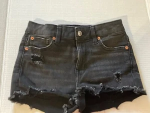 Corbata corta rascacielos American Eagle talla 00 elástica negra en dificultades 202 - Imagen 1 de 4