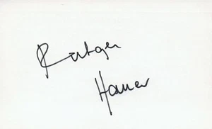 Tarjeta de índice firmada autografiada por TV actor escritor Blade Runner Rutger Hauer con certificado de autenticidad JSA - Imagen 1 de 2