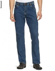 Pantalones de mezclilla elásticos Wrangler Texas calce regular nuevos para hombre negros azules piedra oscura - Imagen 1 de 9