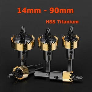 14mm - 90mm HSS Titan Lochsäge Bohrer Edelstahl Metalllegierung Schneiden - Picture 1 of 6