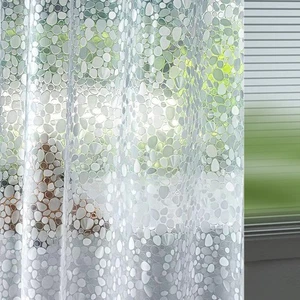 Ga-Geetopia schmale Größe EVA durchsichtige Dusche 36" B x 72" L (1er Pack), 3D Kieselsteine  - Bild 1 von 7