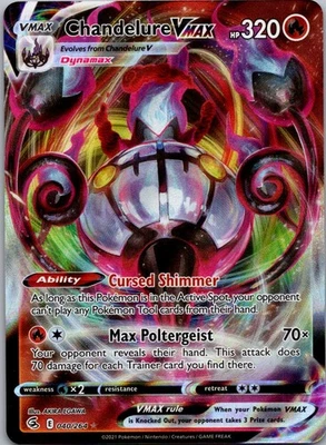 Chandelure VMAX Ultra Rare SWSH08: Fusion Strike 040/264 NM - Image 1 of 2