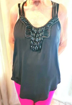 Black Color Decorated Top  Size L  - Image 1 of 4