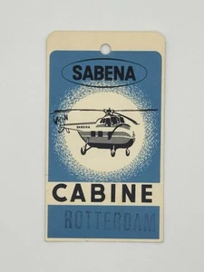 Sabena Belgian World Airways Helicopter Vintage Luggage Tag - Picture 1 of 4