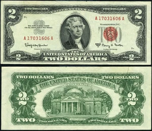 FR.  1514 $2 1963-A Legal Tender ERROR Gutterfold XF - Picture 1 of 3