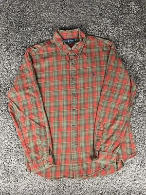 CAMISA POLO RALPH LAUREN Lavado Suave Ajuste Personalizado 100% Algodón Rojo Verde Cuadros Talla XL Foto 1 de 4