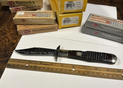 1983 CASE XX SS USA C61050L SAB SS NKCA GREEN BONE LARGE CHEETAH LOCK BACK KNIFE - Image 1 of 4