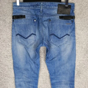 ENERGIE SIXTY MEN'S JEANS CUFF W33 L34 BLUE WASH TAPERED DENIM ITALY STRETCH - Picture 1 of 10